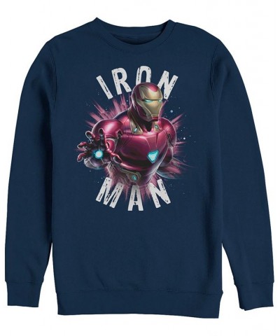 Marvel Men's Avengers Endgame Iron Man Particle Burst, Crewneck Fleece Blue $29.14 Sweatshirt