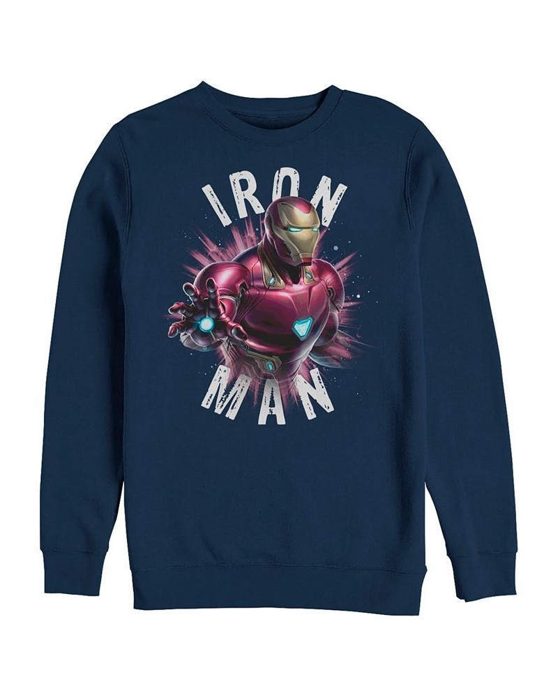 Marvel Men's Avengers Endgame Iron Man Particle Burst, Crewneck Fleece Blue $29.14 Sweatshirt