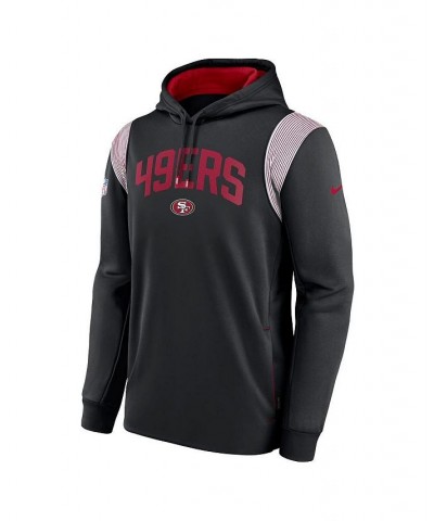 Men's Black San Francisco 49ers Sideline Athletic Stack Performance Pullover Hoodie $36.50 Sweatshirt