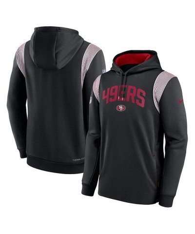 Men's Black San Francisco 49ers Sideline Athletic Stack Performance Pullover Hoodie $36.50 Sweatshirt