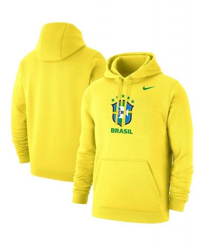 Men's Yellow Brazil National Team Club Primary Pullover Hoodie $35.20 Sweatshirt