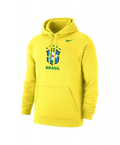 Men's Yellow Brazil National Team Club Primary Pullover Hoodie $35.20 Sweatshirt