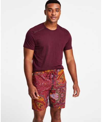 Men's Ero Regular-Fit Paisley-Print 7" Drawstring Shorts Red $16.58 Shorts