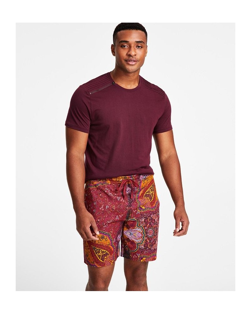 Men's Ero Regular-Fit Paisley-Print 7" Drawstring Shorts Red $16.58 Shorts