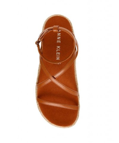 Women's Verano Strappy Flatform Sandal Brown $31.60 Shoes