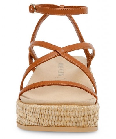 Women's Verano Strappy Flatform Sandal Brown $31.60 Shoes