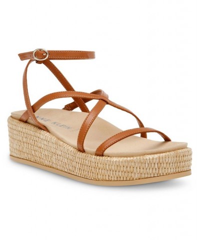 Women's Verano Strappy Flatform Sandal Brown $31.60 Shoes