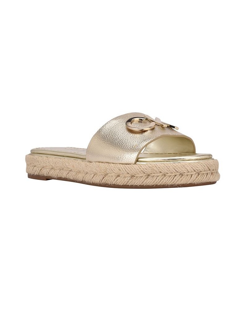 Women's Tasia Slide Sandals Silver $36.49 Shoes