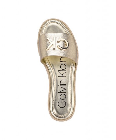 Women's Tasia Slide Sandals Silver $36.49 Shoes