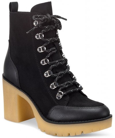 Lennonn Lace-Up Booties Black $21.57 Shoes