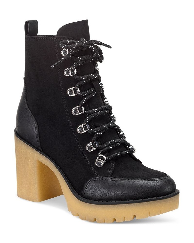 Lennonn Lace-Up Booties Black $21.57 Shoes