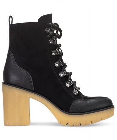 Lennonn Lace-Up Booties Black $21.57 Shoes