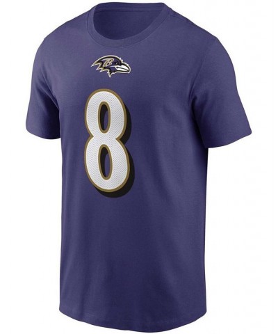 Men's Lamar Jackson Purple Baltimore Ravens Name and Number T-shirt $26.49 T-Shirts