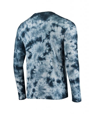 Men's Navy New England Patriots Tie-Dye Long Sleeve T-shirt $27.03 T-Shirts