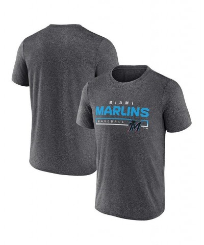 Men's Branded Heathered Charcoal Miami Marlins Durable Goods Synthetic T-shirt $24.74 T-Shirts