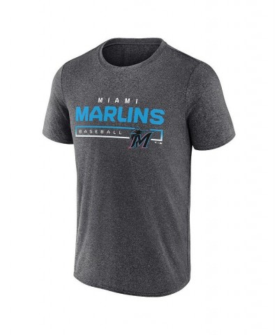 Men's Branded Heathered Charcoal Miami Marlins Durable Goods Synthetic T-shirt $24.74 T-Shirts