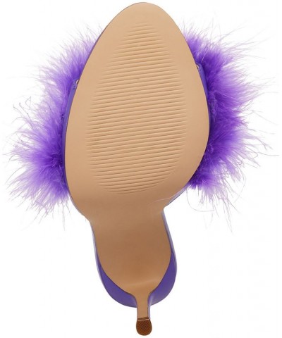 Women's Spin Feathered Dress Sandals Purple $35.82 Shoes