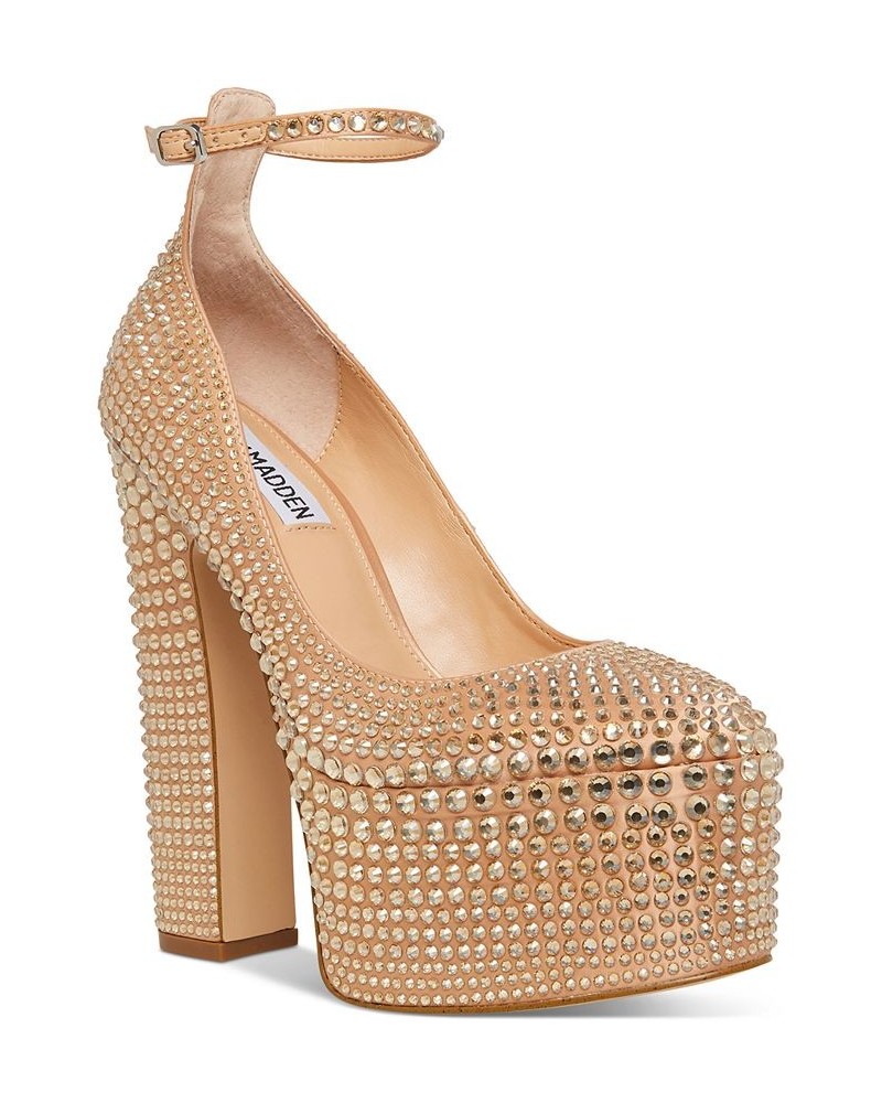 Women's Skyrise Ankle-Strap Rhinestone Platform Pumps Multi $54.67 Shoes