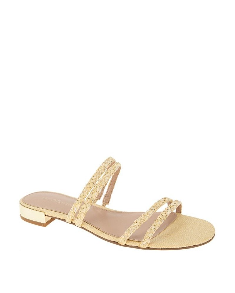 Women's Dexti Slip-on Flat Sandal Ivory/Cream $46.28 Shoes