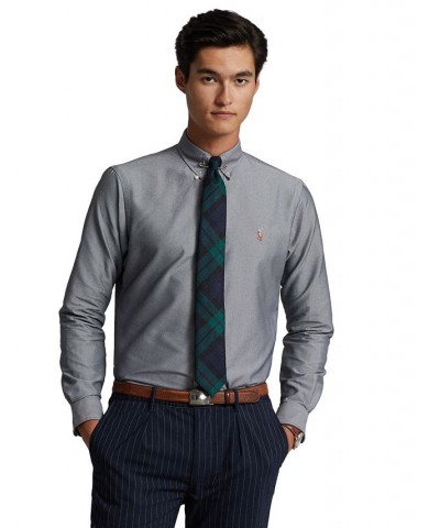 Men's Classic-Fit Performance Oxford Shirt Gray $54.76 Shirts