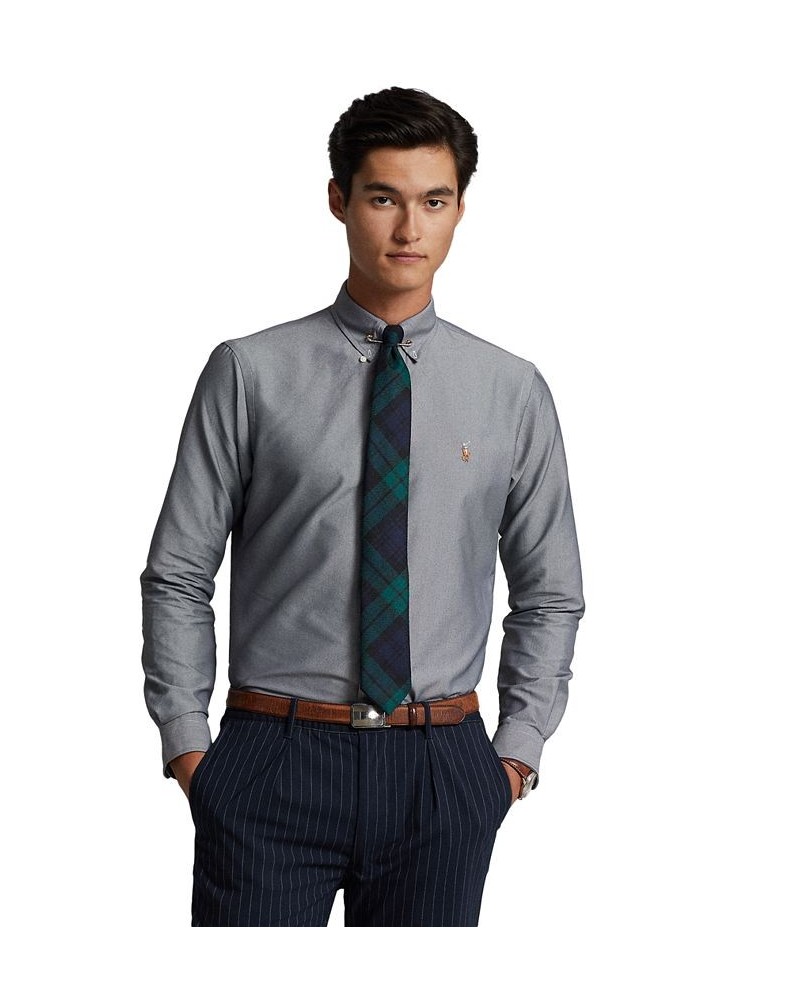 Men's Classic-Fit Performance Oxford Shirt Gray $54.76 Shirts