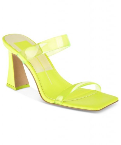 Women's Novah Two-Band Vinyl Strap Sandals Green $60.75 Shoes