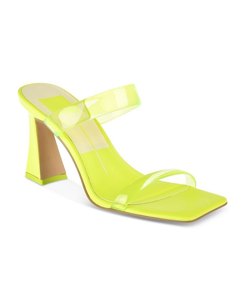 Women's Novah Two-Band Vinyl Strap Sandals Green $60.75 Shoes