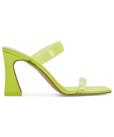 Women's Novah Two-Band Vinyl Strap Sandals Green $60.75 Shoes