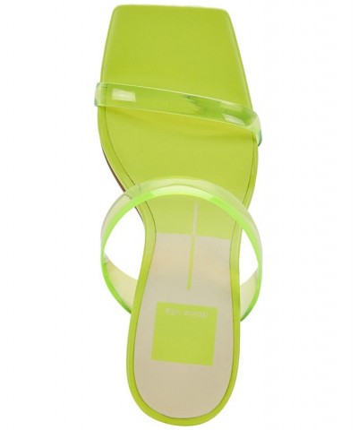 Women's Novah Two-Band Vinyl Strap Sandals Green $60.75 Shoes