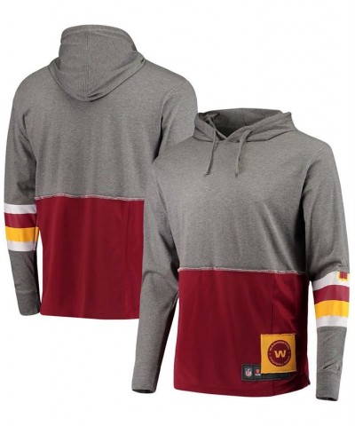 Men's Heathered Charcoal Washington Football Team Upcycled Hooded Long Sleeve T-shirt $28.70 T-Shirts