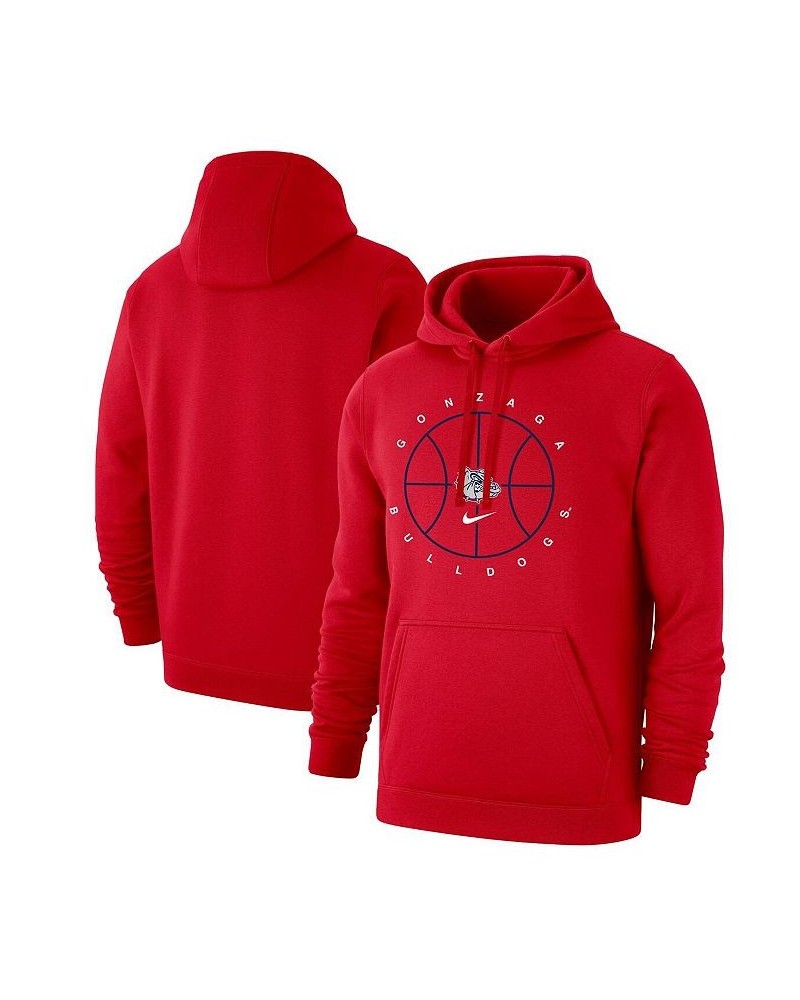 Men's Red Gonzaga Bulldogs Basketball Icon Club Fleece Pullover Hoodie $39.10 Sweatshirt