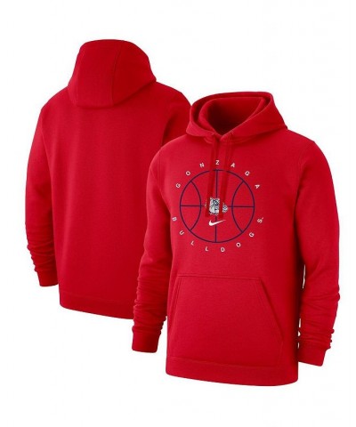 Men's Red Gonzaga Bulldogs Basketball Icon Club Fleece Pullover Hoodie $39.10 Sweatshirt