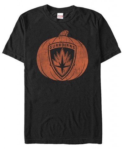 Marvel Men's Guardians of the Galaxy Shield Pumpkin Short Sleeve T-Shirt Black $19.24 T-Shirts