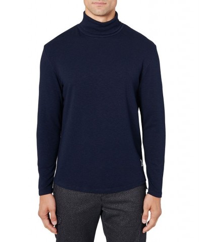 Men's Long Sleeve Turtleneck Sweater Blue $47.52 Sweaters