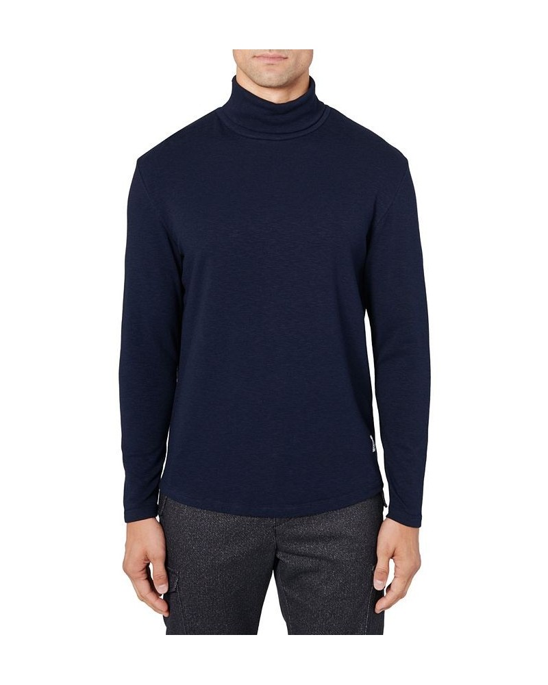 Men's Long Sleeve Turtleneck Sweater Blue $47.52 Sweaters