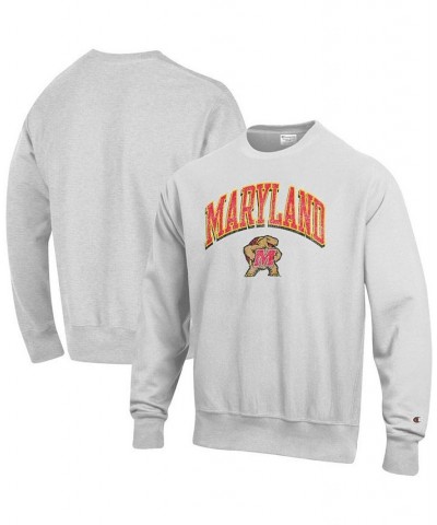 Men's Gray Maryland Terrapins Arch Over Logo Reverse Weave Pullover Sweatshirt $40.80 Sweatshirt