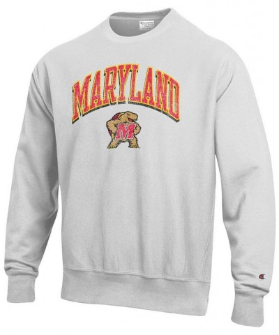 Men's Gray Maryland Terrapins Arch Over Logo Reverse Weave Pullover Sweatshirt $40.80 Sweatshirt