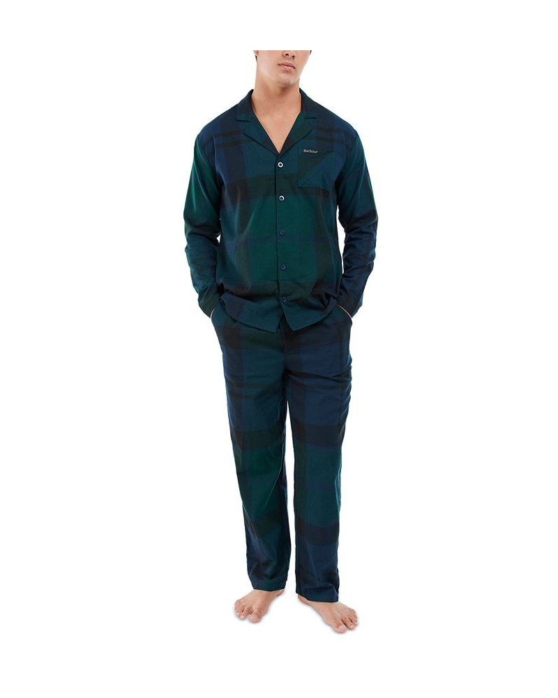 Men's Large-Scale Tartan Pajama Set Black $32.00 Pajama