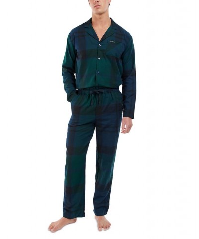 Men's Large-Scale Tartan Pajama Set Black $32.00 Pajama