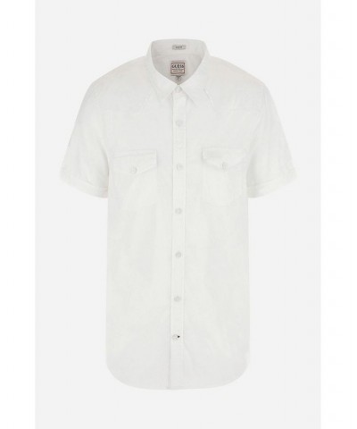 Men's Nottingham Western Short Sleeve Collar Shirt White $48.95 Shirts