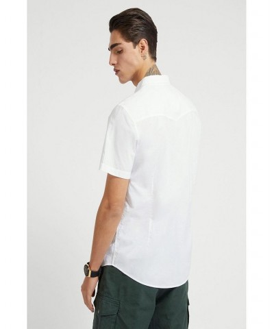 Men's Nottingham Western Short Sleeve Collar Shirt White $48.95 Shirts