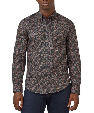 Men's Multi-Colored British Floral-Print Shirt Green $41.65 Shirts