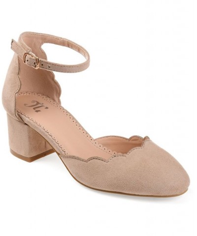 Women's Edna Ankle Strap Heels Tan/Beige $50.99 Shoes