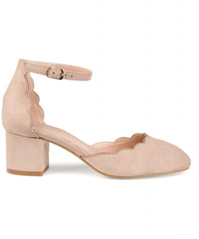 Women's Edna Ankle Strap Heels Tan/Beige $50.99 Shoes