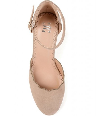 Women's Edna Ankle Strap Heels Tan/Beige $50.99 Shoes