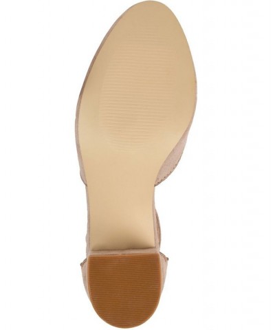 Women's Edna Ankle Strap Heels Tan/Beige $50.99 Shoes