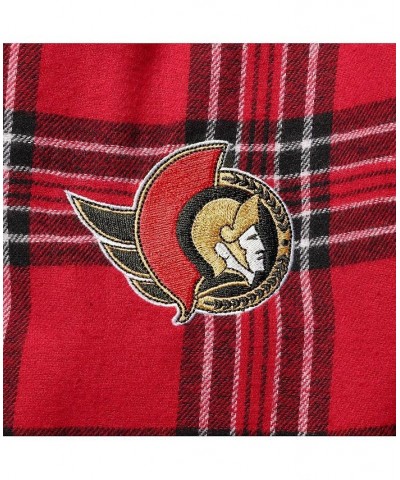 Men's Red, Black Ottawa Senators Takeaway Plaid Flannel Pants $14.96 Pajama