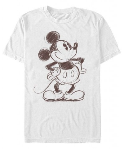 Men's Sketchy Mickey Short Sleeve T-Shirt White $15.05 T-Shirts