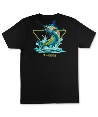 Men's PFG Classic-Fit Marlin Logo Graphic T-Shirt Black $12.00 T-Shirts