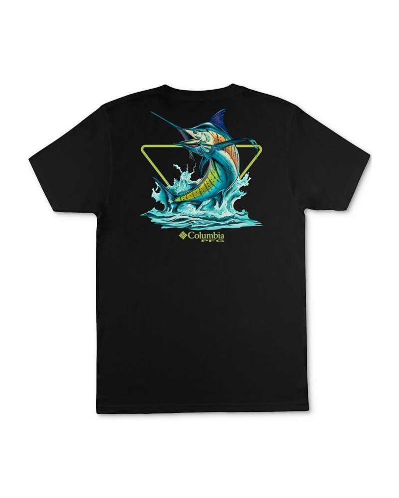 Men's PFG Classic-Fit Marlin Logo Graphic T-Shirt Black $12.00 T-Shirts